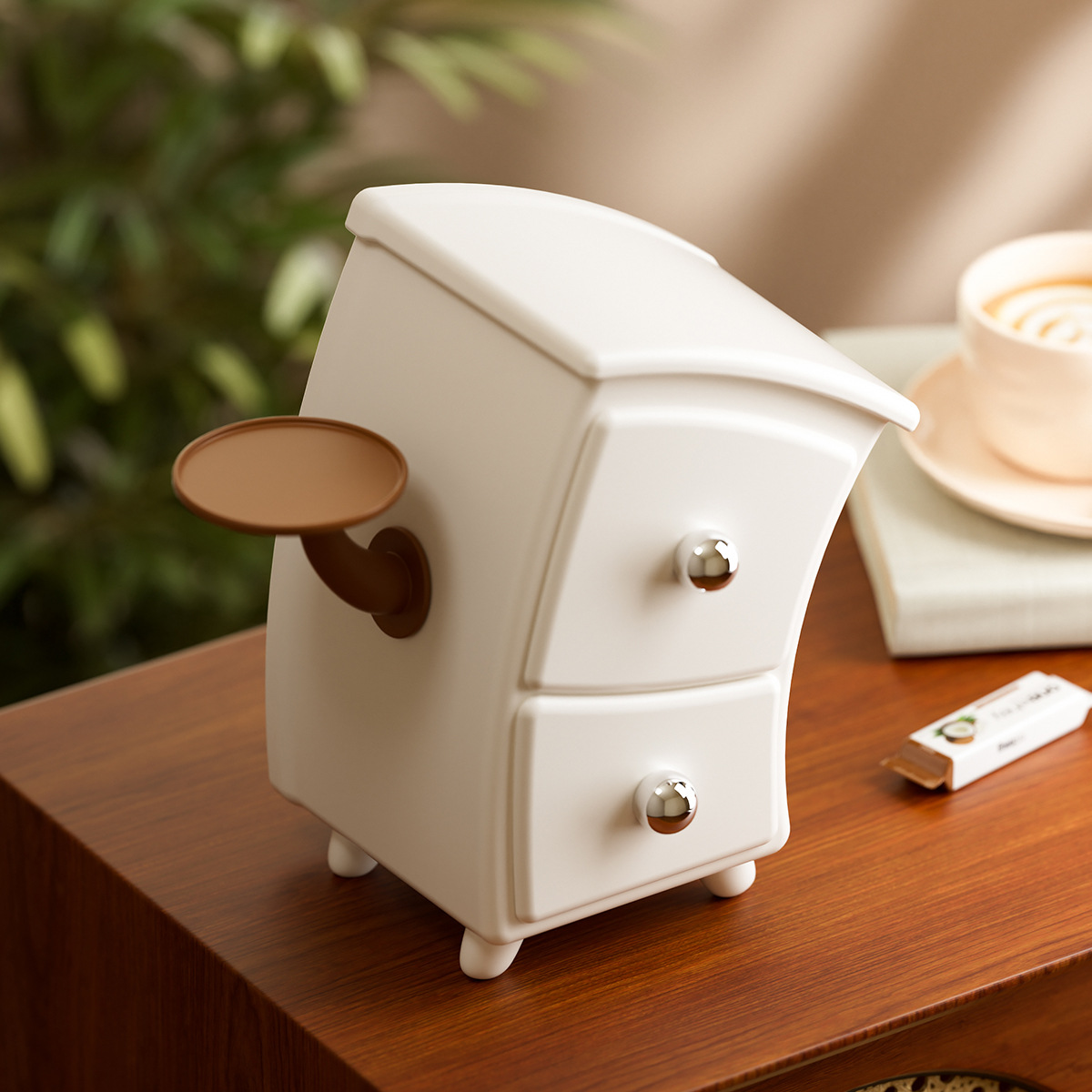 桌面创意叉腰多层抽屉可爱搞怪收纳盒中古风收纳柜物品整理置物柜